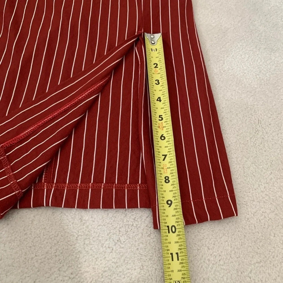 BURNT Umber color form fitting stripes dress, XS-S - Picture 9 of 15